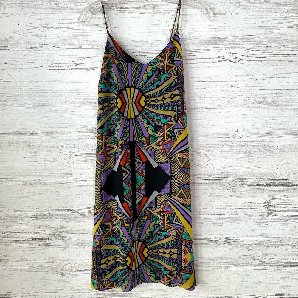 TOBI VINTAGE 90s Geometric Abstract Slip Dress S Made in USA - Picture 2 of 12